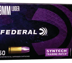 Federal AE9SJ3 Syntech Training Match 9mm Luger 147 gr Total Syntech Jacket Flat Nose 50 Per Box/ 10 Case