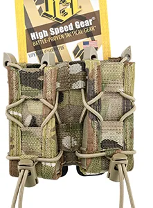 High Speed Gear 11PT02MC TACO Mag Pouch Double MultiCam Nylon MOLLE Compatible w/ Pistol