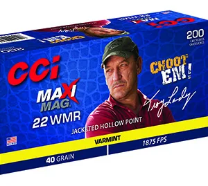 CCI 958 Maxi-Mag Varmint 22 WMR 40 gr Jacket Hollow Point 200 Per Box/ 10 Case