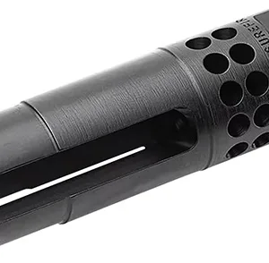 SureFire WARCOMPSPORT7625824 Warcomp Sport Flash Hider 30 Cal (7.62mm NATO) 5/8"-24 tpi, Open Tine 3-Prong, Ported Black Stainless Steel for AR/M4 Platform