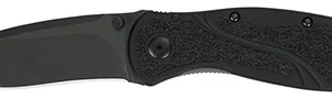 Kershaw 1670BLK Blur  3.40" Folding Drop Point w/Recurve Plain Black DLC 14C28N Steel Blade Black Anodized Aluminum Handle Includes Pocket Clip