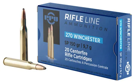 PPU Pp2702 Standard Rifle 270 Win 150 Gr Soft Point 20 Per Box/ 10 Case