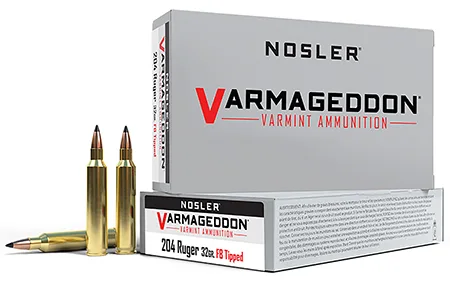NOSLER 65115 Varmageddon 204 Ruger 32 Gr Flat Base Tipped 20 Per Box/ 20 Cs