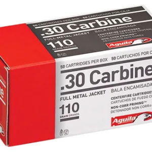 Aguila 1E302110 Target & Range Rifle 30 Carbine 110 gr Full Metal Jacket 50 Per Box/ 20 Case