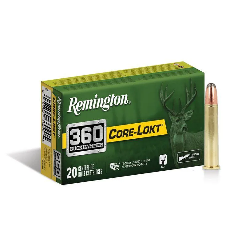 REMINGTON Core-lokt Rifle Ammunition .360 Buckhammer 200gr Sp 2200 Fps 20/ct