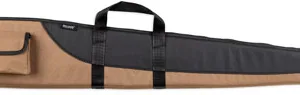 Bulldog BD235 Superior Shotgun Case made of Water-Resistant Nylon with Tan Finish & Black Trim, Tricot Lining, Heavy Duty Zipper & Velcro Accessory Pocket 52" L
