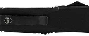 Templar Knife SBR431 Black Rubber Gen II Small 2.25" OTF Dagger Part Serrated Black 440C SS Blade Black Rubber Coated Aluminum Handle Features Glass Breaker/Pocket Clip