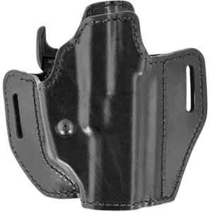 Bianchi 58351 Allusion Assent Pro-Fit OWB Size 13 Black Leather Belt Slide Compatible w/Springfield XDS/Ruger American Pistol/Glock 17/22 Belt Up to 1.50" Wide Right Hand