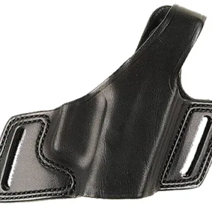 Bianchi 15718 Black Widow  OWB Size 14 Black Leather Belt Slide Fits Glock 17 Fits Glock 19 Fits Glock 22 Right Hand