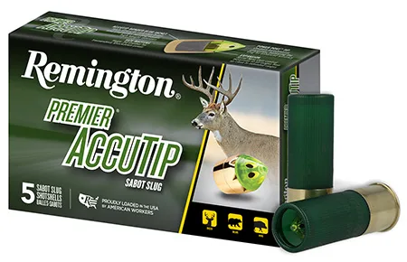 REMINGTON Ammunition 20727 Premier Accutip 12 Gauge 2.75" Sabot Slug Shot 5 Per Box/ 20 Cs