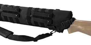 NcStar CVSCB2917B VISM Shotgun Scabbard made of 600D PVC with Black Finish, MOLLE Webbing, D-Ring, 4 PAL Straps & Adjustable Retention Strap 29"-34.75" L