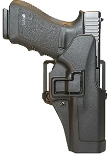 Blackhawk 410530BKR Serpa CQC  OWB Size 30 Matte Black Polymer Belt Loop/Paddle Compatible w/Glock 29/30/39 Right Hand