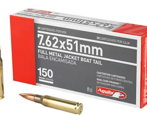 Aguila Rifle Ammunition 7.62x51mm 150 gr FMJBT 2750 fps 20/ct