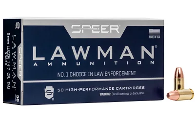 SPEER 53620 Lawman 9mm Luger 147 Gr Total Metal Jacket Round Nose 50 Per Box/ 20 Case
