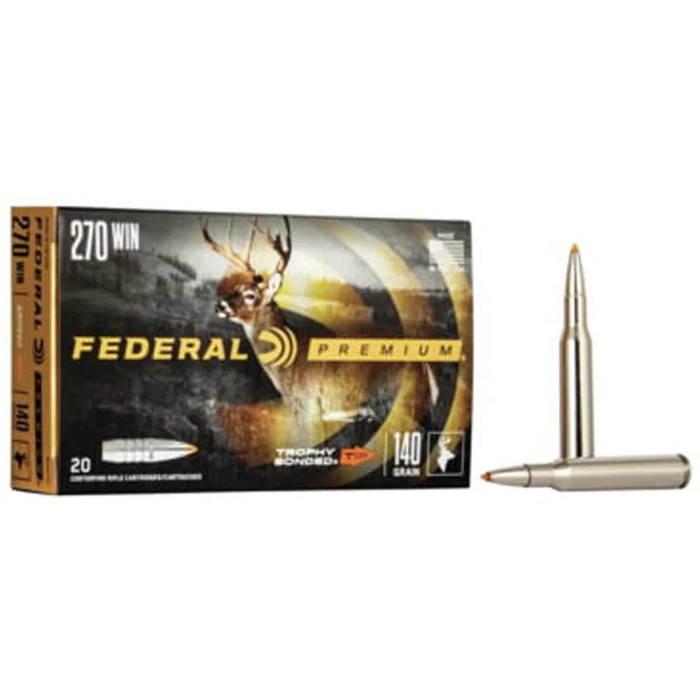 FEDERAL 270 Win 140gr Trophy Bonded Tip Ammo 20rd