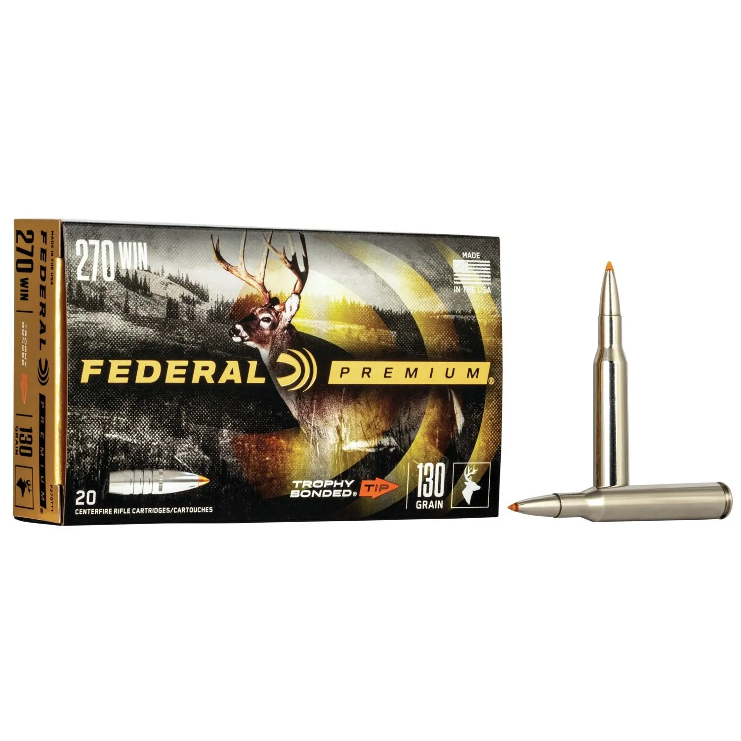 FEDERAL Premium Vital-shok Rifle Ammunition .270 Win 130 Gr Tbt 3060 Fps - 20/box