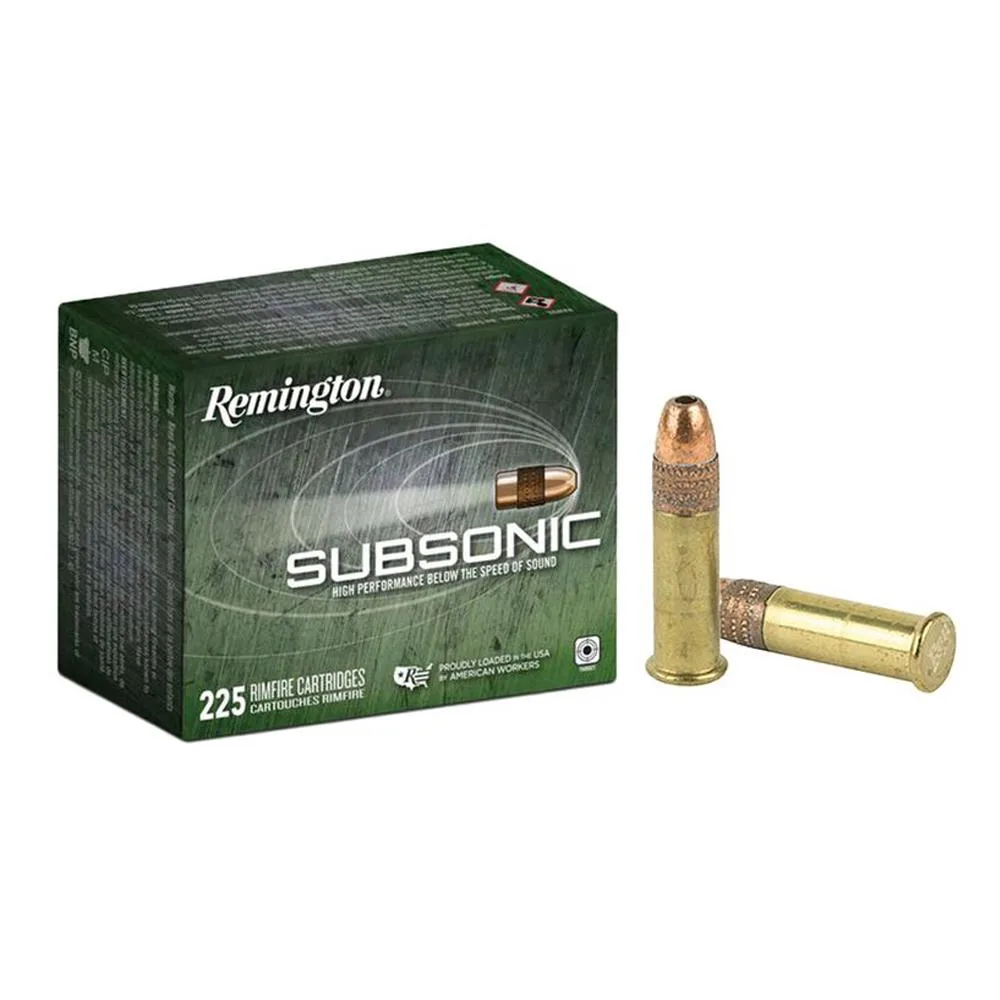 REMINGTON Subsonic Rimfire Ammunition .22 Lr 40 Gr. Hp 1050 Fps 225/ct