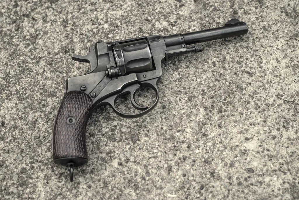 A picture of old classic single action revolver with USA Gun Store