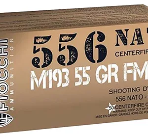 Fiocchi 556M193L   5.56 NATO 55 gr Full Metal Jacket Boat Tail 50 Per Box/ 20 Case