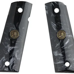 Pachmayr 62000 Custom Grip Black Simulated Pearl Panels for 1911 with Ambidextrous Safety
