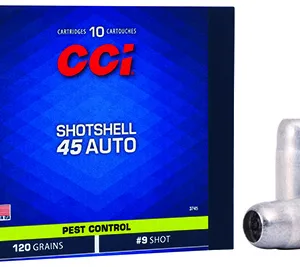 CCI 3745 Pest Control Shotshell 45 ACP 120 gr Shotshell #9 Shot 10 Per Box/ 20 Case