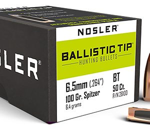 Nosler 26100 Ballistic Tip  6.5 Creedmoor .264 100 gr Spitzer/ 50 Per Box