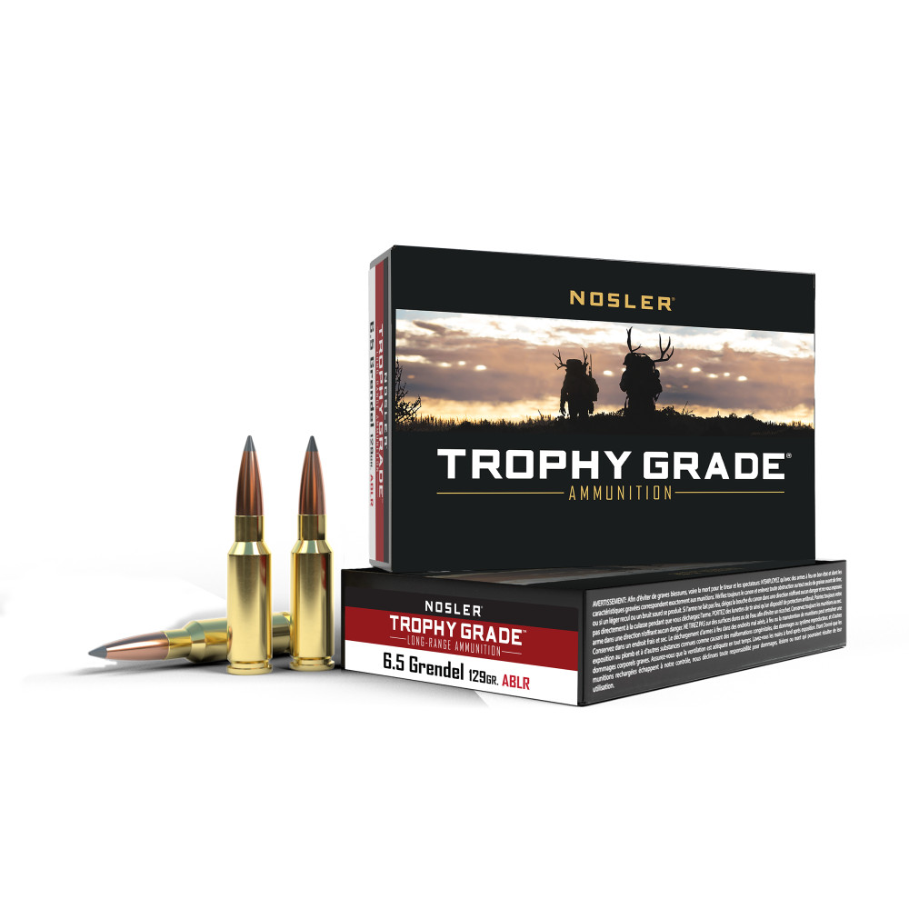 NOSLER Trophy Grade Rifle Ammunition 6.5mm Grendel 129gr Ab 2350 Fps 20/ct