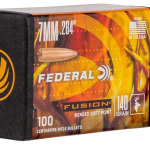 Federal FB284F1 Fusion Component  7mm .284 140 gr Fusion Soft Point 100 Per Box/ 4 Case