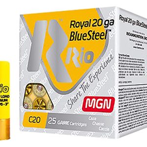 Rio Ammunition RBSM202 BlueSteel Royal 20Gauge 3" 1oz 2Shot 25 Per Box/10 Case