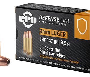 PPU PPD92 Defense  9mmLuger 147gr Jacketed Hollow Point 50 Per Box/20 Case