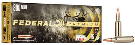 FEDERAL P300wsmg Premium 300wsm 165gr Barnes Tsx 20 Per Box/10 Case