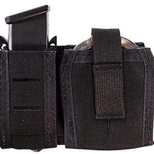 High Speed Gear 41P000BK TACO Duty Single Pistol & Handcuff Holder, Black Nylon with MOLLE Exterior, Fits MOLLE & 2" Belt