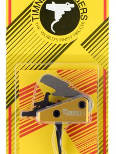 Timney Triggers 667SST Competition Trigger  Single-Stage Straight Trigger with 3 lbs Draw Weight & Black/Gold Finish for AR-15