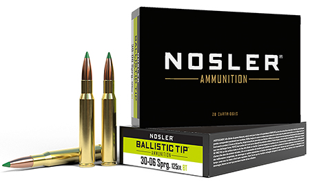 NOSLER 40068 Ballistic Tip 30-06springfield 125gr Spitzer Ballistic Tip 20 Per Box/10 Case