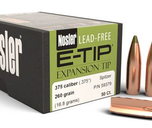 Nosler 59379 E-Tip  375Cal 260gr Spitzer Boat Tail 50/Box