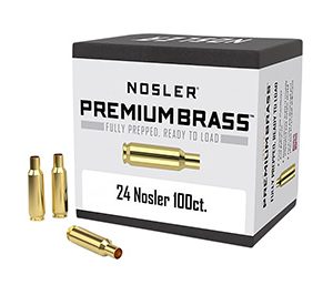 Nosler 10085 Premium Brass Unprimed Cases 24Nosler Rifle Brass 100/Box