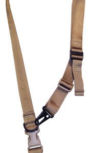 Tacshield T6030CY Warrior 2-in-1 Sling made of Coyote Webbing with HK Snap Hook & Padded Fast Adjust Design for Rifle/Shotgun