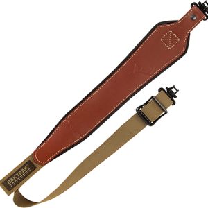 Allen 8391 BakTrak  Rifle/Shotgun Sling w/Swivels Brown Leather w/BakTrak Grip Panel, Adjustable Length 26" to 35", 1.25" Wide