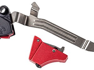 Timney Triggers ALPHAGLOCK34LRGRED Alpha Competition 45 ACP/10mm Auto, Red Straight Trigger, Compatible w/Glock Gen3-4
