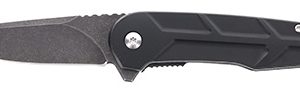 Schrade 1159329 Reckon  3.25" Folding Drop Point Plain Dark Stonewash D2 Steel Blade 4.40" Black Aluminum Handle