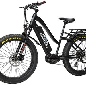 Bakcou E-bikes B-MST26-B-B21 Mule ST 26 Matte Black 18" w/Stand Over Height of 26" Frame, Shimano Alivio Hill-Climbing 9 Speed Bafang M620 Ultra Motor, 35+ mph Speed
