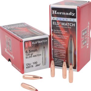Hornady 26175 ELD Match  6.5mm .264 120 gr Extremely Low Drag Match 100 Per Box/ 25 Case
