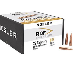 Nosler 53441 RDF Match 22Cal 85gr Hollow Point Boat Tail 100/Box