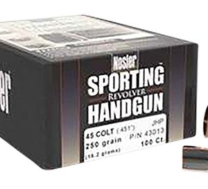 Nosler 43013 Sporting Handgun  45Colt 250gr Jacketed Hollow Point 100/Box