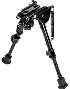 NcStar ABPGC2 Precision Grade Compact Notched Bipod 5.5-8" w/Notched Legs Aluminum/Steel Includes 3 Adapters
