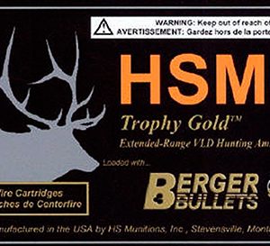 HSM 300WBY185VLD Trophy Gold Extended Range 300 Wthby Mag 185 gr Berger Hunting VLD Match 20 Per Box/ 20 Case