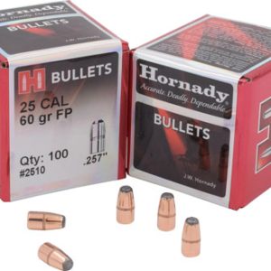 Hornady 2510 Traditional Varmint 25 Cal .257 60 gr Flat Point 100 Per Box/ 40 Case