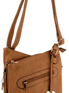 Bulldog BDP032 Cross Body Purse w/Holster Tan Leather for Small Autos & Revolvers Ambidextrous Hand