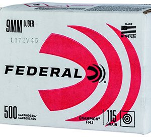 Federal C9115A500 Champion Training 9mmLuger 115gr Full Metal Jacket 500rds *Bulk Package