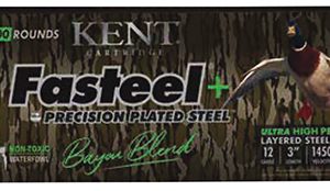Kent Cartridge CC123FSP363X5 Fasteel + Precision Steel Sports South Exclusive Bayou Blend 12Gauge 3" 1 1/4oz 3x5Shot 100Per Box/2 Case *Case Only